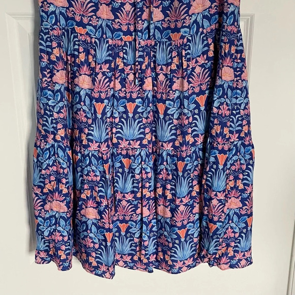 J. McLaughlin Blue and Pink Floral Midi Dress - Picture 7 of 16